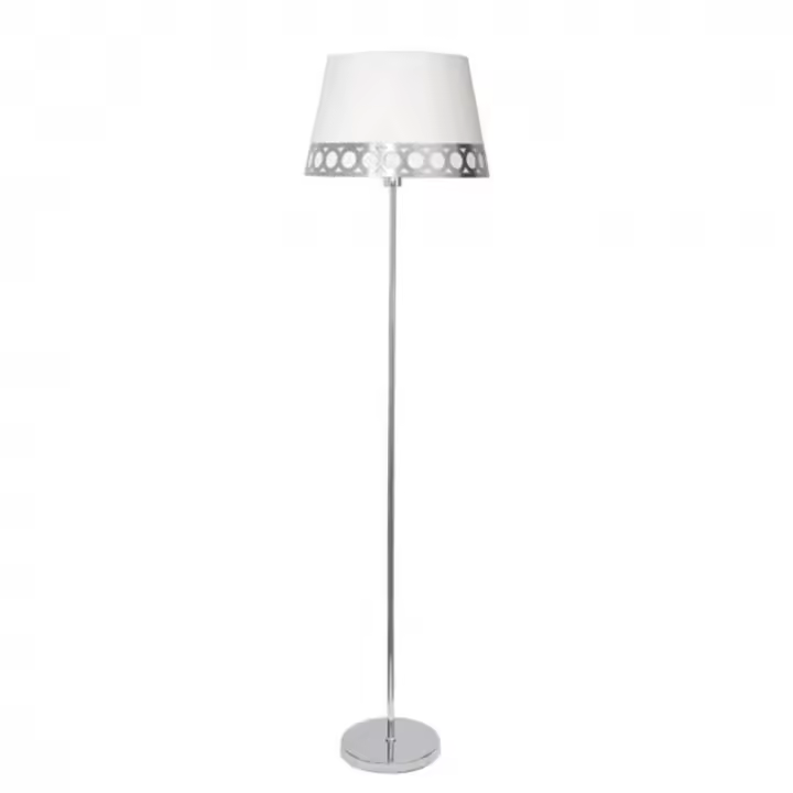 Lámpara de Pie FABRILAMP Dalia Blanco/Plata - Diseño Elegante - 1