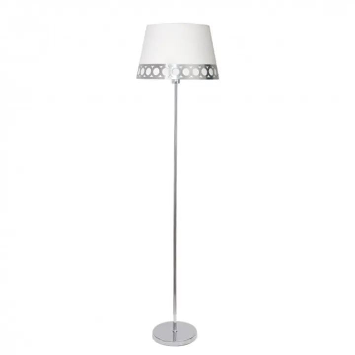 Lámpara de Pie FABRILAMP Dalia Blanco/Plata - Diseño Elegante - 1