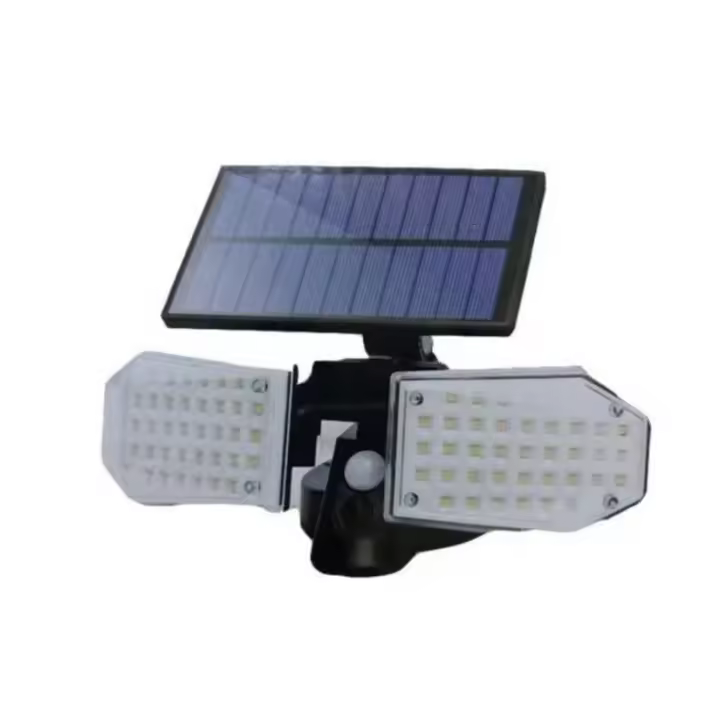 Foco 15W Solar, iluminacion, exterior, 2 paneles,  deteccion movimiento - 1