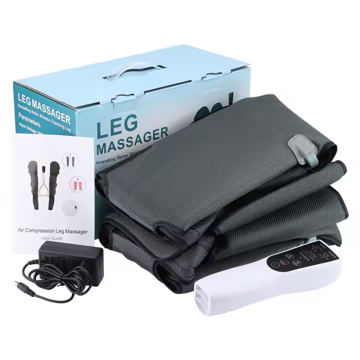 Masajeador De Pies Y Piernas Con Control Remoto Para Circulación Y Relajación Máquina De Compresión De Aire Para Edema Y Hinchazón Tamaño Con Control Remoto Material De Tela De Nylon Color Negro - 1