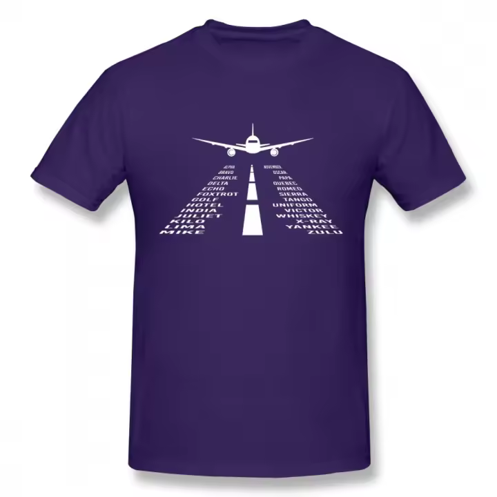 Camiseta Pilot De Alfabeto Fonético Novedoso Para Hombres Moda Urban Fashion Algodón Orgánico Camiseta Transpirable Para Verano - 1