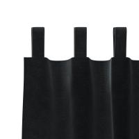 Cortinas Opacas vidaXL con Anillas 2 pcs de Terciopelo Negro - details 3