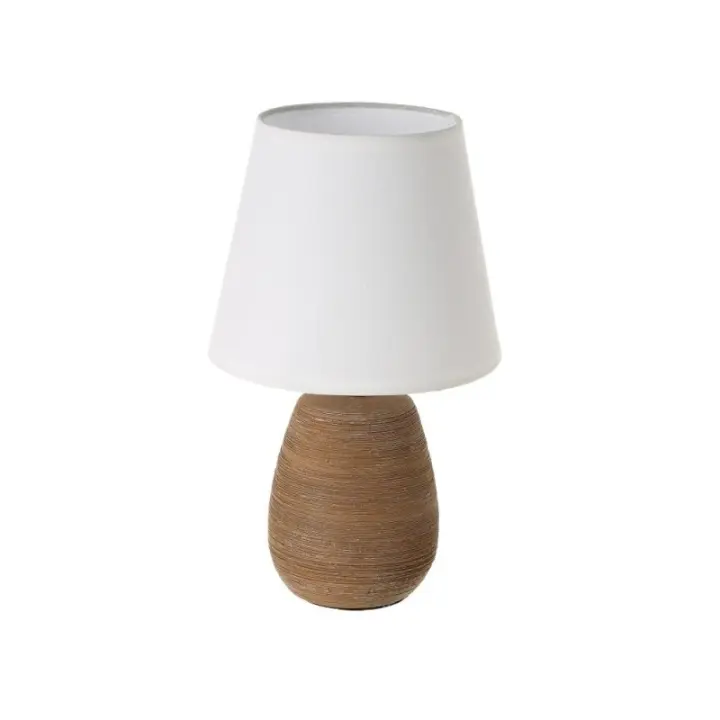 Dcasa Lámpara de mesa con tulipa de cerámica marrón de Ø 17x27 cm - 1