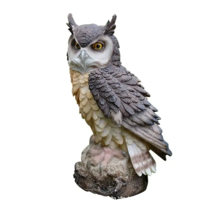 Búho de resina bonito, decoración artesanal, figurita de escritorio de resina, adorno de jardín para interiores y exteriores - 1