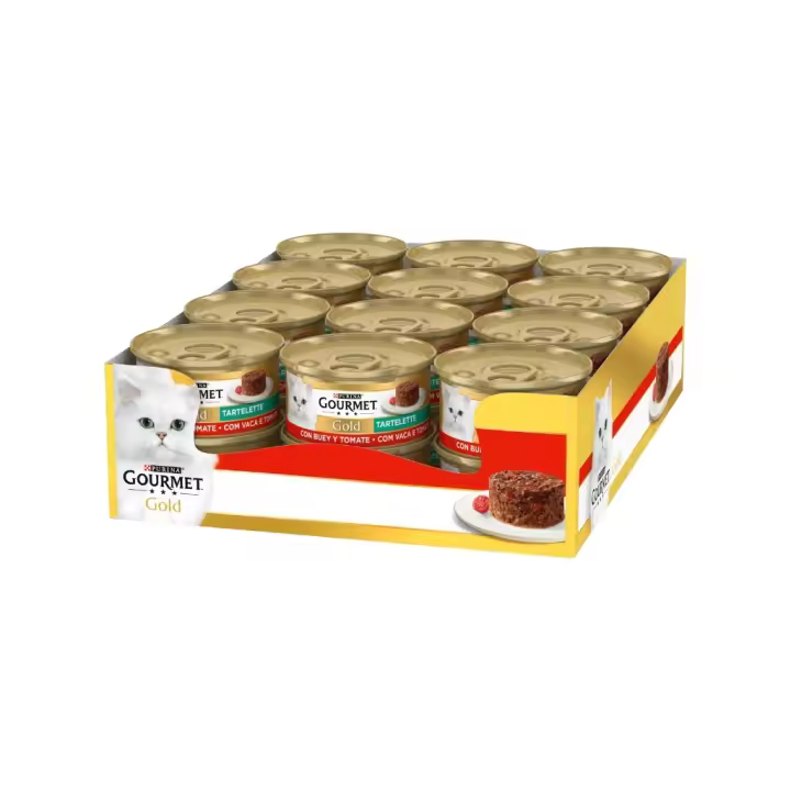 GOURMET - Gold Tartelette (24x85 gr) - Comida Húmeda en Lata (Buey y Tomate) - 1