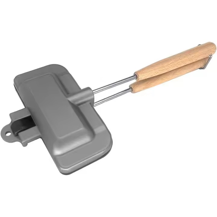 Tostadora de perritos calientes, bandeja para hornear sándwiches de doble cara, máquina para hacer queso, sartén abatible para hacer sándwiches, sartén para acampar - 1