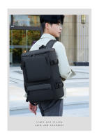 Mochila multifuncional, bolso de hombro para hombre, bolso de cuero para computadora portátil, bolso escolar para estudiantes, estilo universitario, color negro - details 21