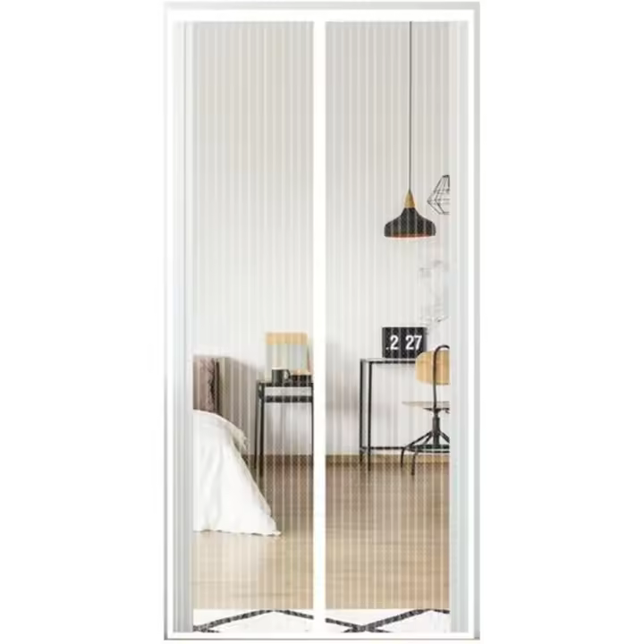 Mosquitera Puerta Magnetica, 70x180CM Cortina, Se Cierra Automáticamente, Fácil Instalación sin Taladrar, Mosquiteras Magnéticas para Entrada/Balcón etc.(Poliéster,Blanco） - 1