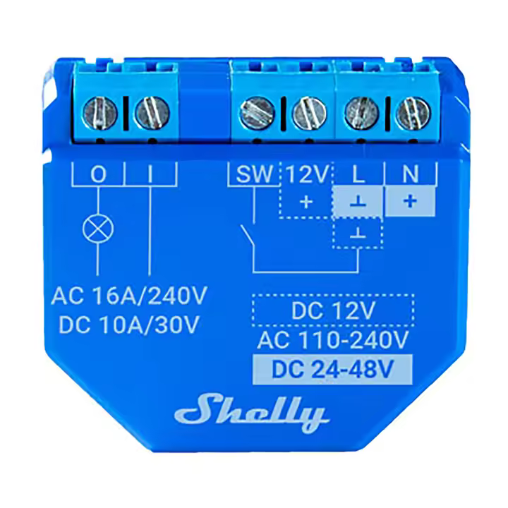 Shelly Módulo switch Wi-Fi BT Plus 1 con control por Bluetooth - 1