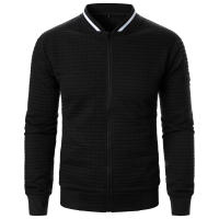 Chaqueta De Manga Larga Para Hombre Con Cuello Erguido Y Cremallera Estilo Casual Chaqueta De Patoche Con Patrón Cuadriculado - details 25