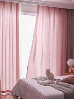 Cortinas De Living Room En Gauze Rosa Minimalista 1PC Translúcida Y No Transparente Para Dormitorio Material 100% Poliéster - details 3