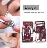 Kit Estuche Manicura ANGREK Kit de cortaúñas, juego de cortaúñas de manicura y pedicura de 19 piezas, kit de herramientas de extracción de acero inoxidable(Vino rojo), Nuevo - details 1