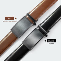 Cinturón De Cuero Genuino Para Hombre Automático Moda Casual Ancha 3.5cm Fijación Ratchete Para Pantalones Y Cintura - details 2