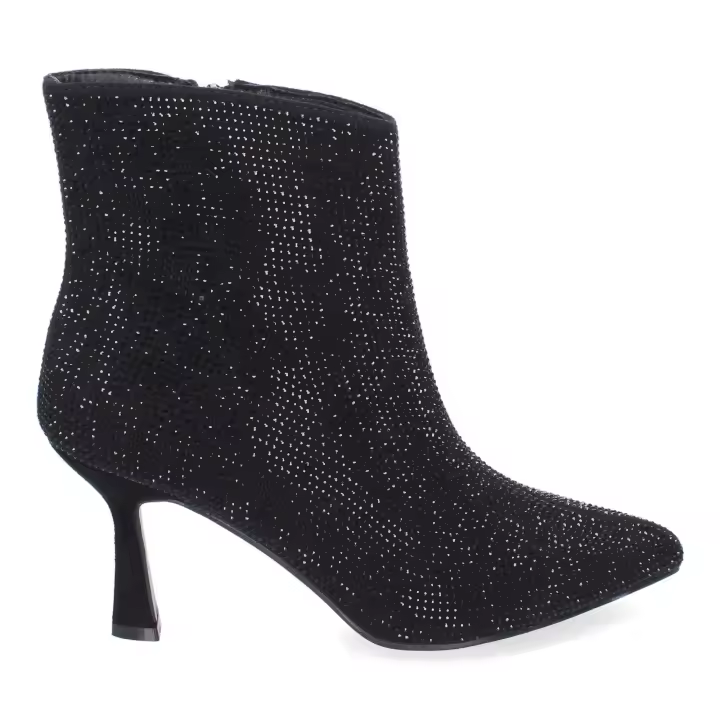 PuntoSalao Botines de tacón medio para mujer brillo color negro FZL24-14 - 1