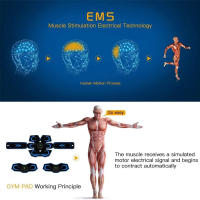 Estimulador De Músculos Abdominales Eléctrico EMS Cinturón Masajeador De Entrenamiento Muscular Recargable Para Fitness - details 3