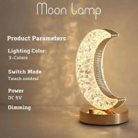 Lámpara Nocturna De Mesa LED KDULIT Para Dormitorio Decoración De Habitación Para Niñas Control Táctil Con Luz USB Lámpara Ambiental 3D De Luna - details 4