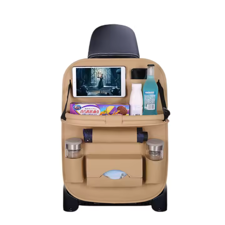 Bolsa Organizadora para Asiento Trasero de Coche con Mesa Plegable Porta Tablet Caja de Tejidos Auto Organizador de Desorden - 1