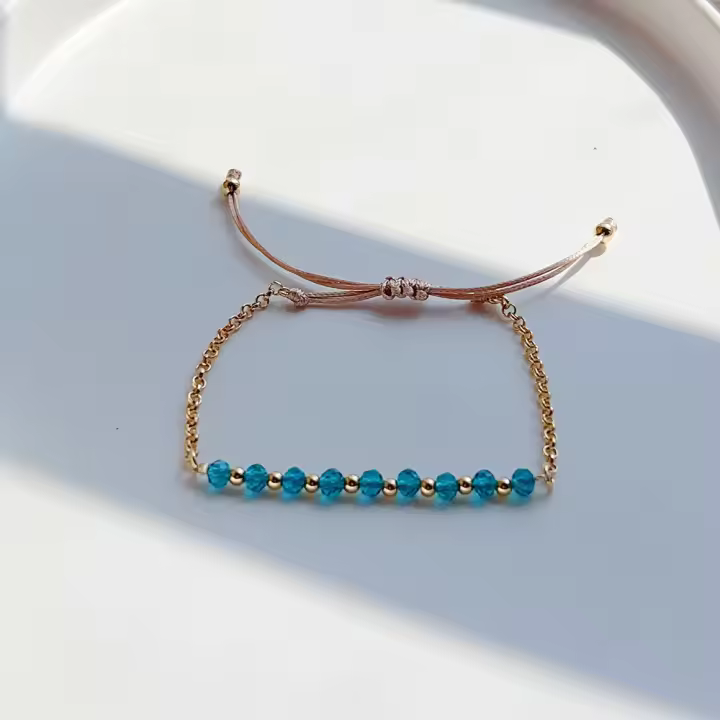 Pulsera De Cadena Dorada Para Mujer Con Cristales Facetados Pulsera Bohemia De Moda Hecha a Mano Para Fiestas Aniversarios Regalos - 1