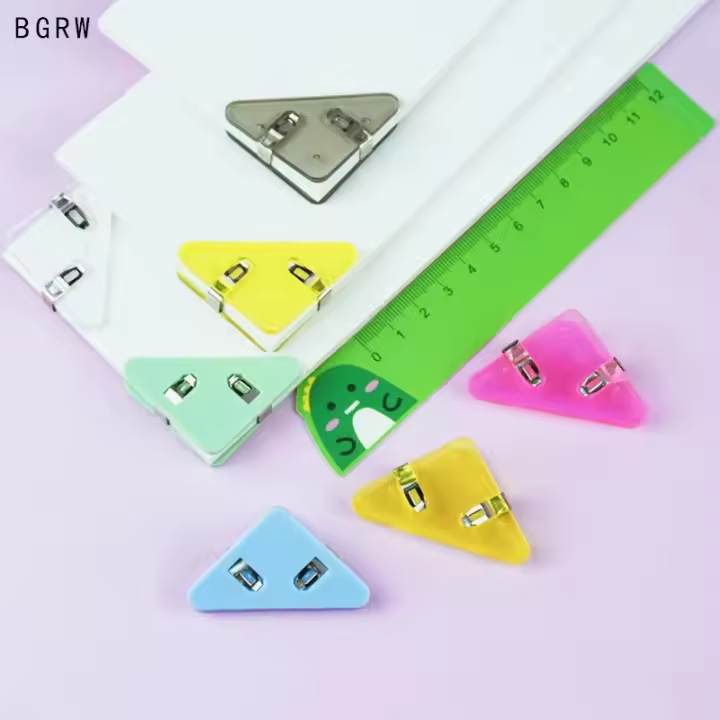 Organizador De Escritorio Creativo 20pcs Clip De Triángulo Para Papel Y Libros Clip De Esquina Para Almacenamiento De Escritorio Y Estantería Oficina - 1