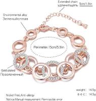 Pulsera Ouran para mujer, cadena de aro, pulsera de plata chapada en oro para niñas - details 3