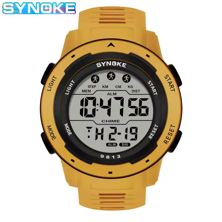 Reloj digital para hombre synoke Deportivo waterproof 50m with FUNCIÓN DE Alarma pantalla grande Luz trasera resistant to Choque - 1