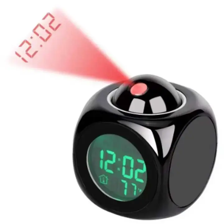 Reloj De Alarma Con Proyección Y Luz LED Reloj De Campana Multifuncional Con Alerta De Voz Y Temperatura Para Dormitorio - 1