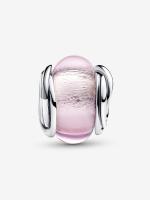 Pandora - Charm de cristal de Murano Rosa-Plata de Lei - details 0