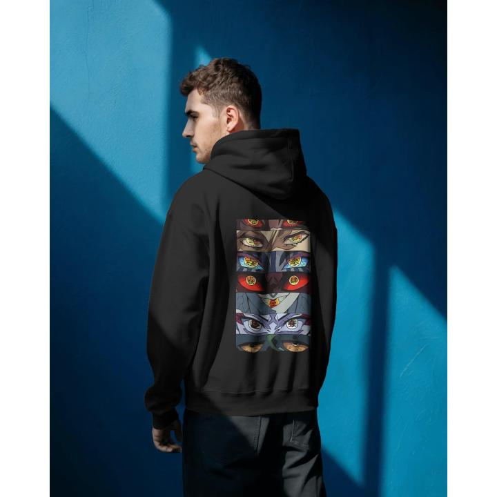 Sudadera unisex dos bolsillos dentro de canguro, relleno en capucha para que quede levantada, diseño anime, tallaje americano, hombre, mujer, cerrada, con capucha, buena calidad, casual, gimnasio, diseño demonios, marca Vindaloo