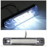 Lámpara De Marca Lateral Para Camión Remolque 12V Blanca 6 LED 1PCS Luz De Señal De Autobús Vehículo De Transporte - details 0