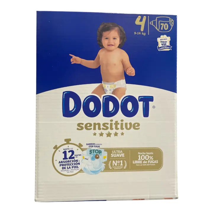 Pañal 9-14 Kg Talla 4 Dodot Sensitive, Paquete 70 Uds - 1