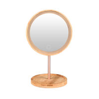 Espejo De Maquillaje De Madera Con Luz LED 3 Modos Espejo De Vestíbulo Desmontable Base De Almacenamiento Recargable Por USB Regalo - details 1