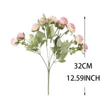 Bouquet De Rosas Artificiales En Seda Hojas De Flor Falsa Para Vaso Decoración De Mesa Para Fiesta Boda Día De San Valentín Regalo Decoración De Hogar - details 1