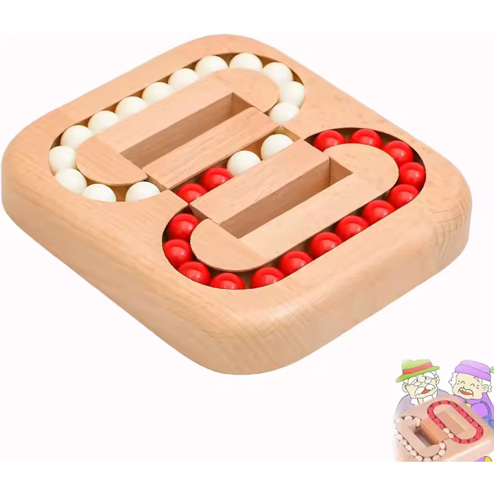 Rompecabezas de madera con forma de cubo giratorio - 1