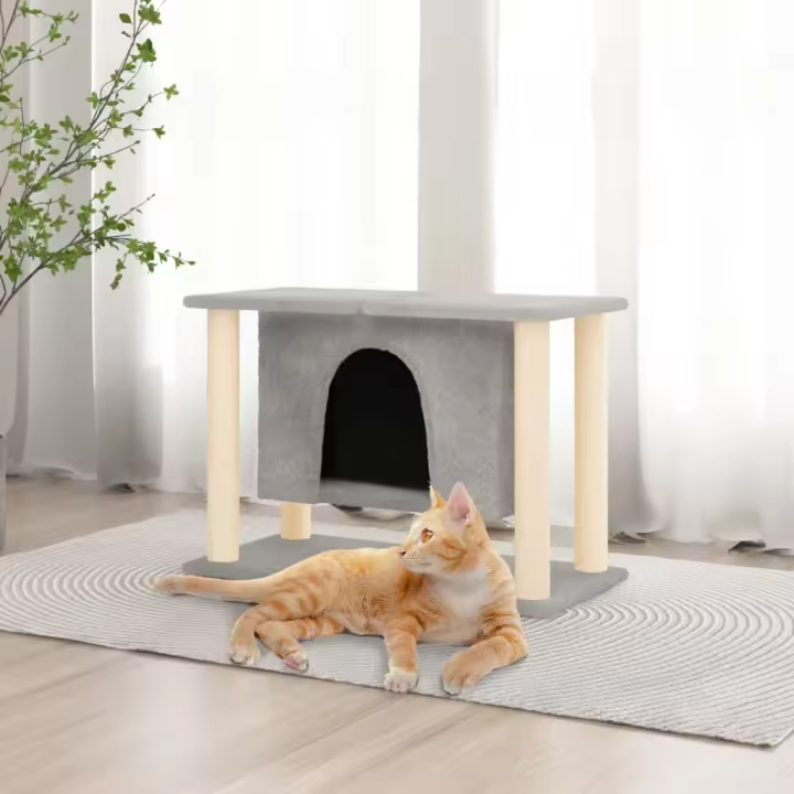 vidaXL Rascador para gatos con postes de sisal 50 cm Color Crema,  Gris claro,  Gris oscuro y mas - 1
