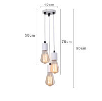 Lámpara Colgante De Techo Moderna Vintage Con 3 Cabezas E27 De Hierro Para Iluminación De Cocina Comedor Dormitorio Estilo Vintage Decorativo - details 1