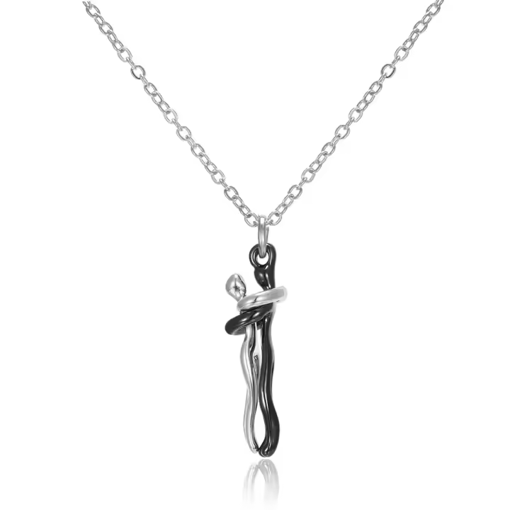 Collar De Moda Abrazo Joyería Hug Colgante Cadena Para Hombre Y Mujer Collar De Pareja Regalo Para Damas Y Señores - 1