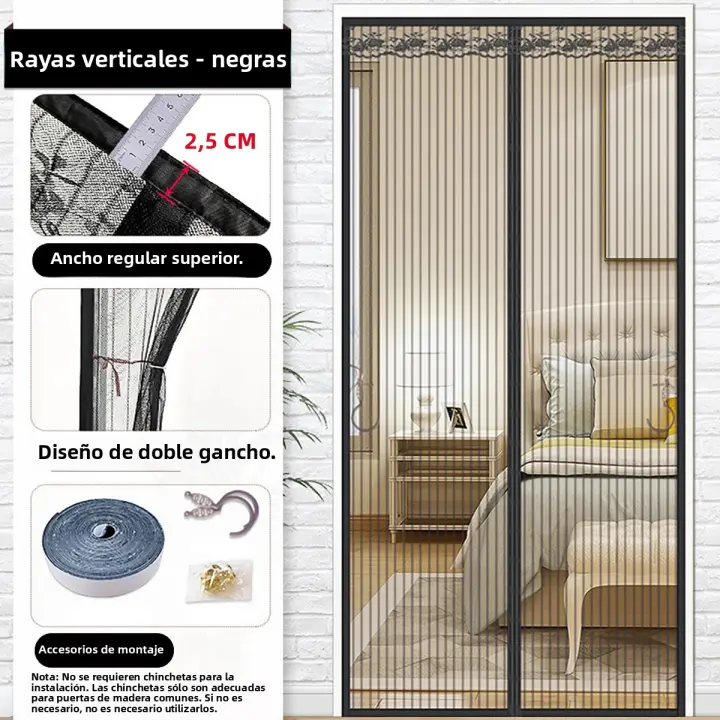 Nueva Cortina De Puerta Magnética 2024 Malla De Insectos Anti-Mosquitos Cierre Automático Tamaño Personalizable Instalación Fácil Para El Hogar - 1