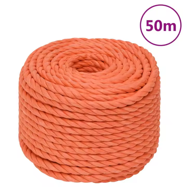 vidaXL Cuerda de trabajo polipropileno naranja 10 mm 50 m - 1