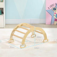 AIYAPLAY Escalada para Niños de Madera 2 en 1 Arco de Escalada para Niños de 18-48 Meses Balancín para Bebés Carga 50 kg 68x42x36 cm Natural - details 2