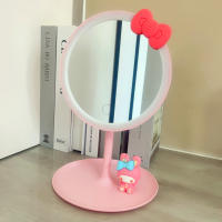 Espejo De Maquillaje Kawaii Sanrio Hello Kitty My Melody Kuromi Con Tres Luces De Color LED Espejo HD De Escritorio Con Almacenamiento Regalo Para Jóvenes Adultos - details 3