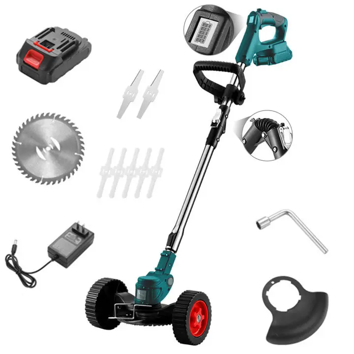 21V Cortacésped Eléctrico Cortacesped Inalámbrico de Mano Longitud Ajustable Herramientas de Jardinería del Hogar Para Batería Makita 18V - 1