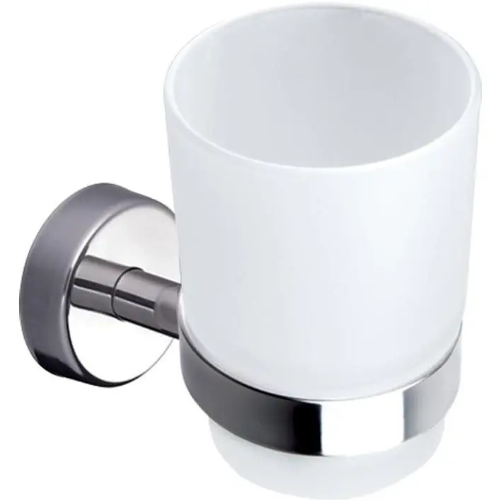 Soporte para Soporte de Dientes de Parado, Vaso de Vidrio Esmerilado de Acero Inoxidable 18/10, Autoadhesivo 3M O Montaje con Tornillo, Hecho Pulido, Fabricado EN LA UE, 20 Y - 1