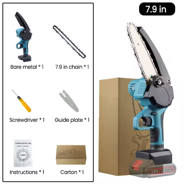 Motosierra eléctrica con batería de litio, sierra de podar de 3000W, 8 pulgadas, 288V, para carpintería y jardín - 1