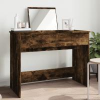 vidaXL Tocador con espejo 100x45x76 cm en color Negro/Gris sonoma/Gris hormigón y más | decorativo de pared para baño dormitorio recibidor moderno - details 3