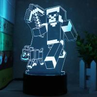 Luz Nocturna 3D LED Mi Mundo Con Control Remoto Y Cable USB Decoración De Navidad Regalo Para Fanáticos Del Juego 16 Colores - details 4