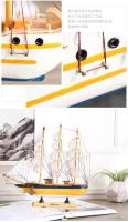 Modelo De Barco De Madera Sólida De Lujo Y Creativo Adorno Retro Para El Hogar Decoración De Arte Hecho a Mano Figura De Madera Para Decoración Del Hogar - details 14