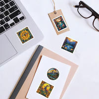 46pcs Pintura De Diamante 3D Pegatinas Tema Paisaje Vintage Decorativas Para Laptop Estuche Botella De Agua Adhesivo PVC Clásico Juguete - details 7
