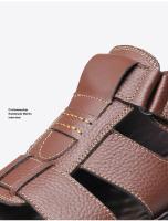 Sandalias Para Hombre Ajustables De Color Sólido Con Suela De Goma Duradera Y Comodidad Respirable PU Para Caminar Al Aire Libre - details 9