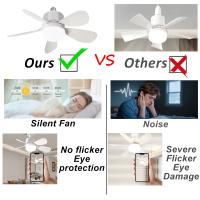 Ventilador De Techo 16 Pulgadas 2-en-1 Con Luz Y Control Remoto Luz Dimmable E27 Soporte Para Dormitorio Sala De Estar Cocina Oficina Baño - details 1