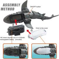 Tiburón teledirigido de juguete, Barco de RC de 2.4GHz, simulación de tiburón de Control Remoto,Juguete de tiburón acuático,Juguete de Piscina Regalo para 6+ Años Niño Niña - details 3